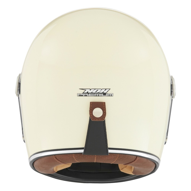 Fullface motorcykelhjelm NOX PREMIUM Revenge cremehvid