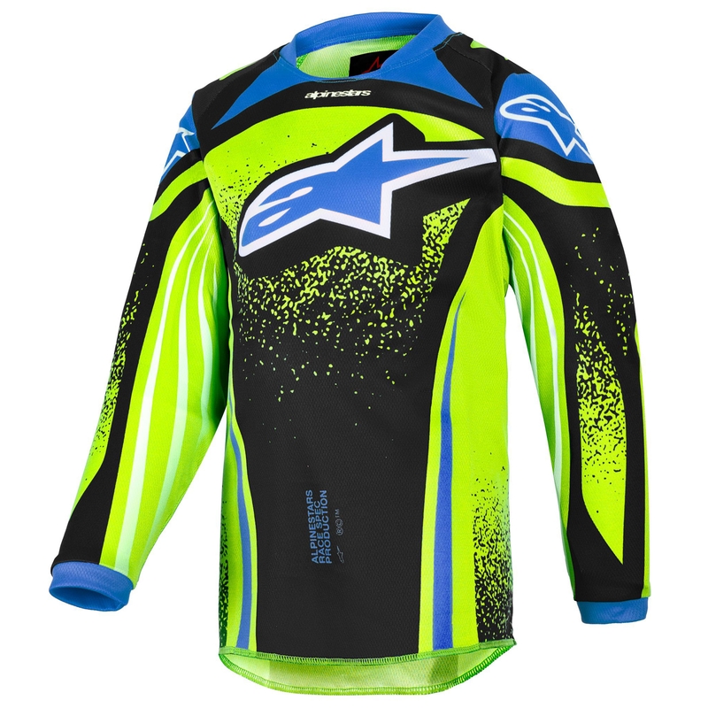 Crosstrøje Alpinestars Racer Nomur Børn, Mørkeblå-Fluo Gul-Sort