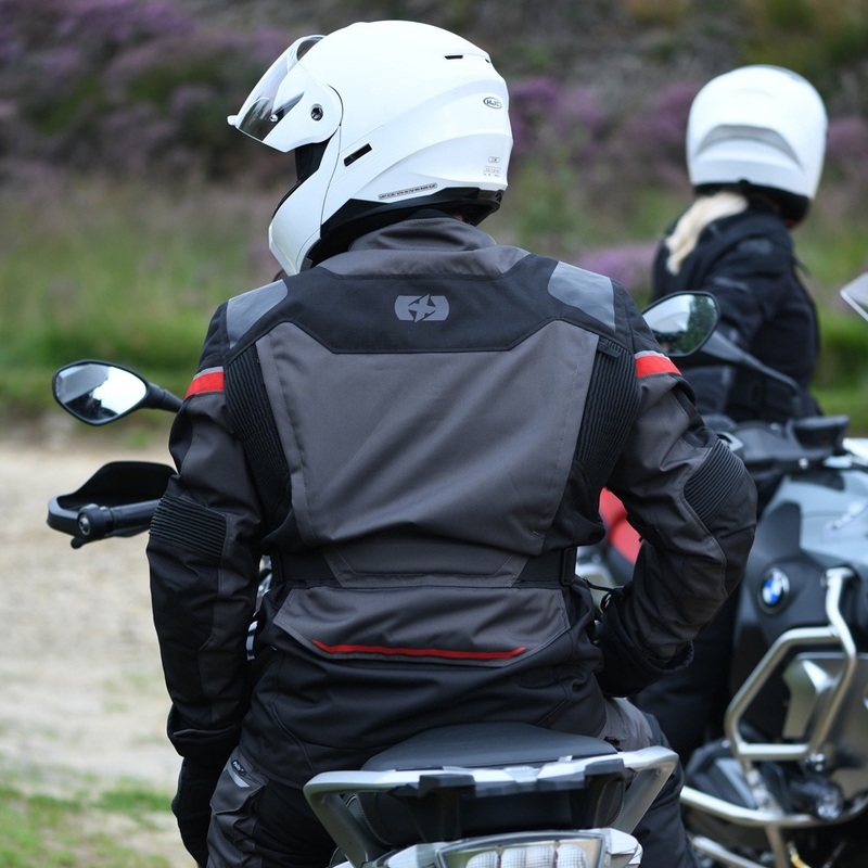 Oxford Montreal 4.0 Dry2Dry™ Motorcykeljakke Sort-Grå-Rød