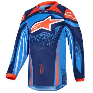 Motocrosstrøje Alpinestars Racer Nomur Børn Mørkeblå-Orange-Sort