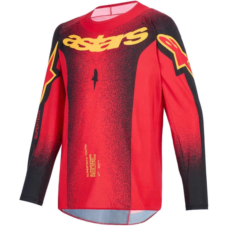 Alpinestars Supertech Scenz børne motocrosstrøje rød-sort-gul
