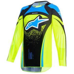 Alpinestars Techstar Nomur Børne Motocross Trøje Mørkeblå-Fluo Gul-Blå