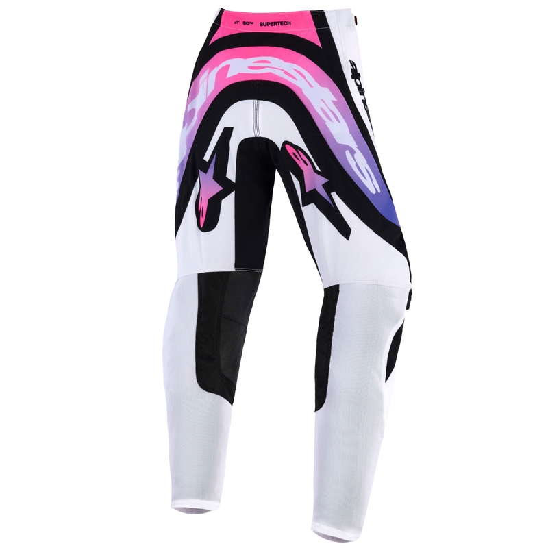 Motocrossbukser Alpinestars Supertech Vista Børn, Hvid/Lilla/Sort