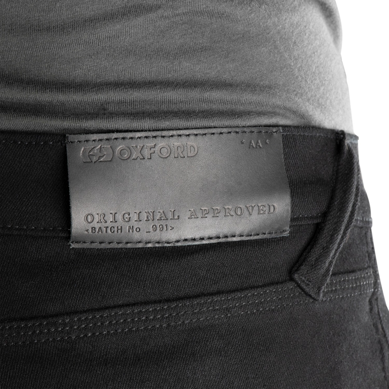 Dame motorcykeljeans OXFORD ORIGINAL GODKENDTE SUPER STRETCH JEANS AA SLIM FIT sort