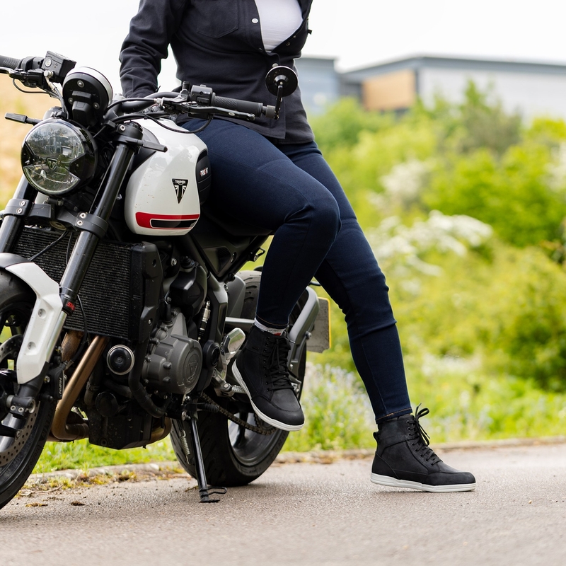 Dame motorcykeljeans OXFORD ORIGINAL GODKENDTE SUPER STRETCH JEANS AA SLIM FIT blå indigo