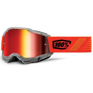 Motocross-briller 100% ACCURI 2 Schrute med rød plexiglas