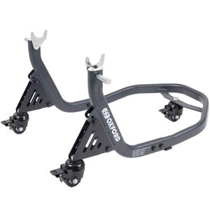 Oxford Zero-G rocker motorcykel bagstøtteben med ekstra hjul, sort