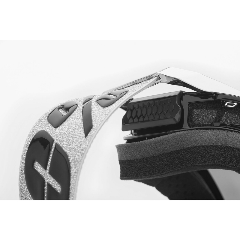 100% ARMEGA Atac motocrossbriller med sølvfarvet plexiglas