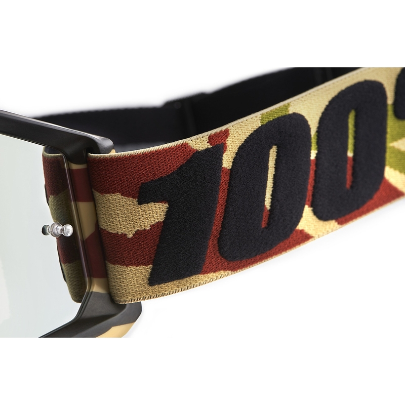 100% Accuri Mission motocrossbriller med sølv plexiglas