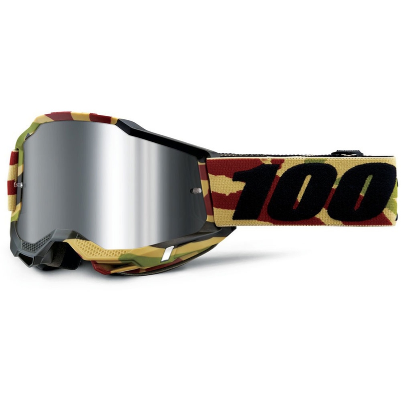 100% Accuri Mission motocrossbriller med sølv plexiglas