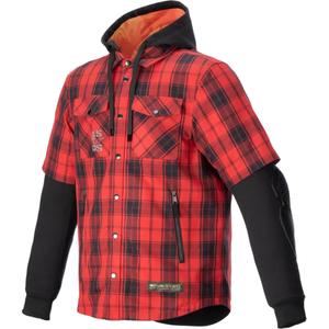 Alpinestars MO.ST.EQ Tartan motorcykelskjorte rød-sort