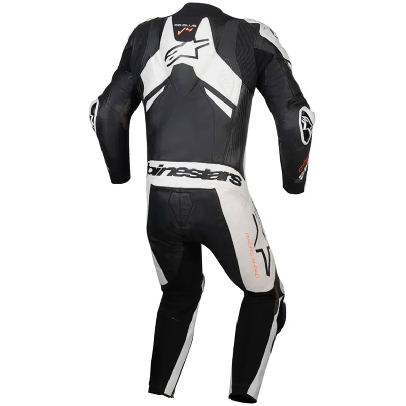 Læderdragt Alpinestars GP Plus V4 Sprint, Tech-Air kompatibel, sort-hvid-rød, fluorescerende