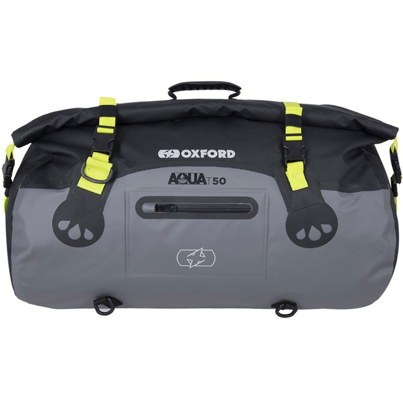 Oxford Aqua T-50 Roll Bag 50 l vandtæt taske sort-grå-fluo gul