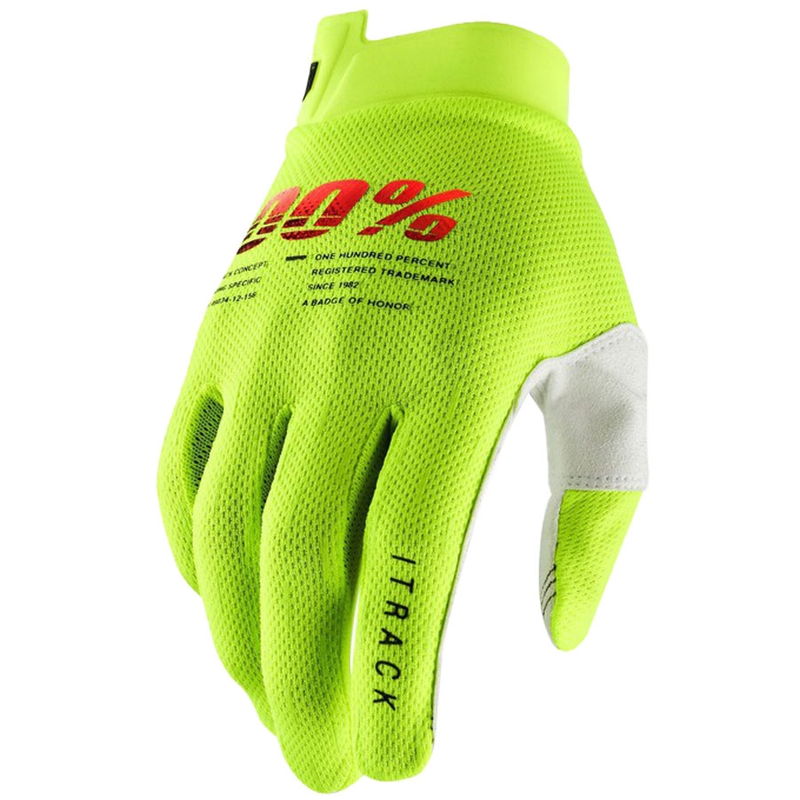 Motocrosshandsker 100% - USA ITRACK fluo grøn