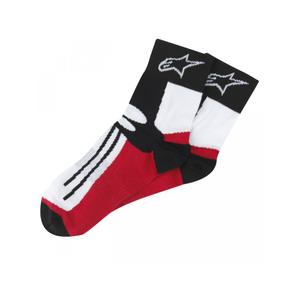Alpinestars Racing Road Socks Short Sort, hvid og rød