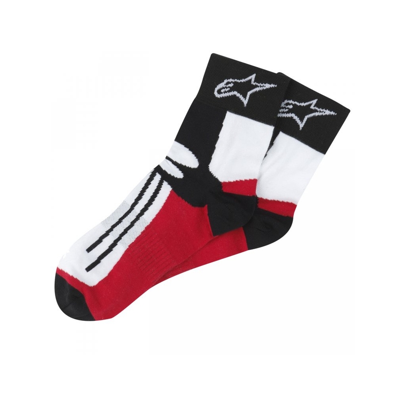 Alpinestars Racing Road Socks Short Sort, hvid og rød