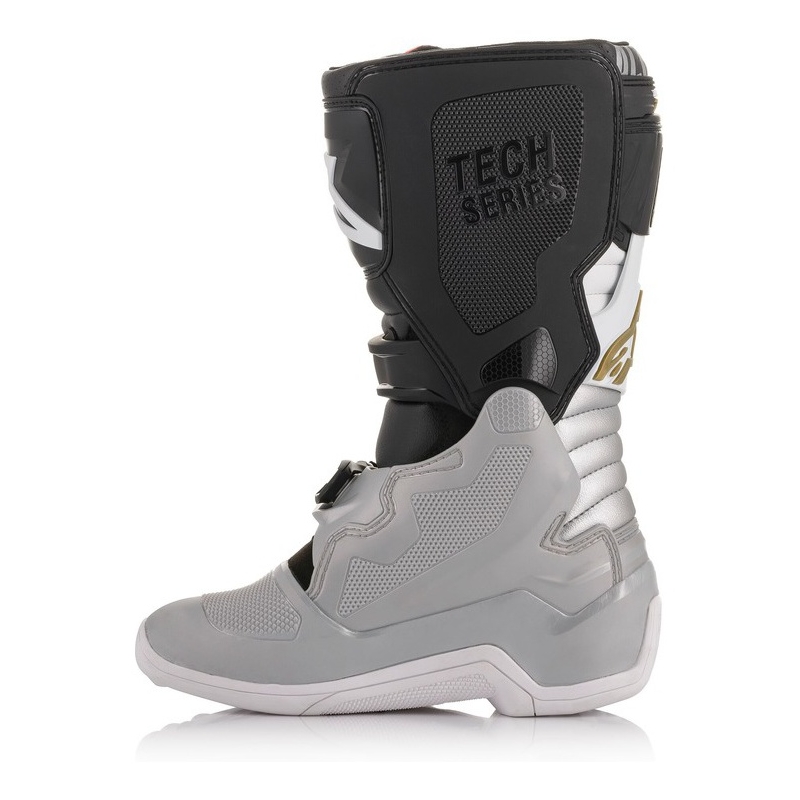 Motocrossstøvler Alpinestars TECH 7 S Børn, Sort-Sølv-Hvid-Guld