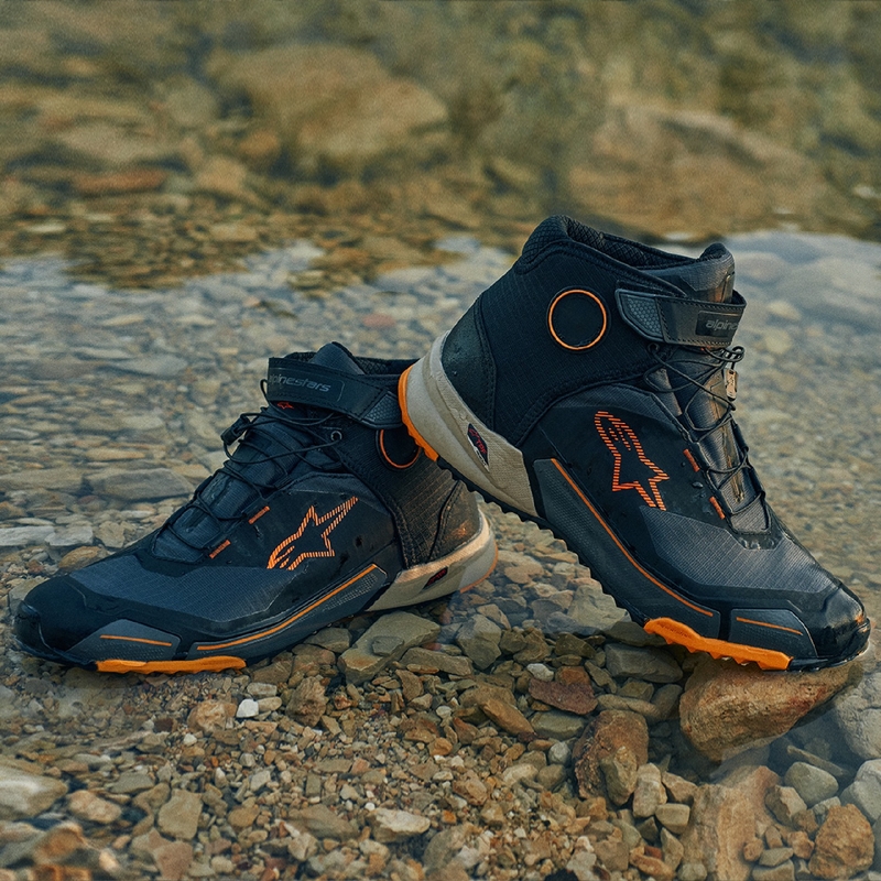 Alpinestars CR-X Drystar motorcykelstøvler sort-brun-orange