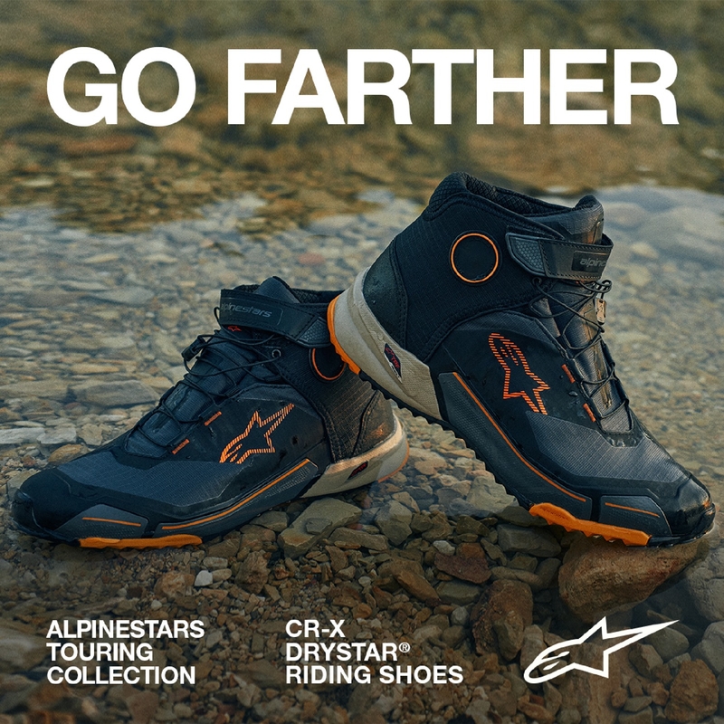 Alpinestars CR-X Drystar motorcykelstøvler sort-brun-orange