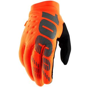 Motocrosshandsker 100% - USA BRISKER fluo orange-sort
