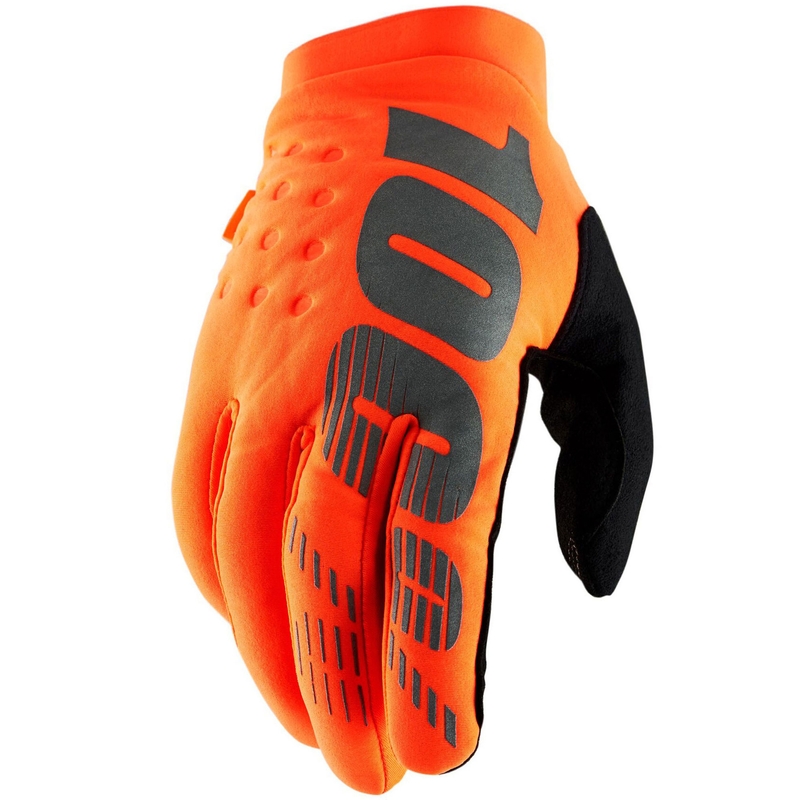 Motocrosshandsker 100% - USA BRISKER fluo orange-sort