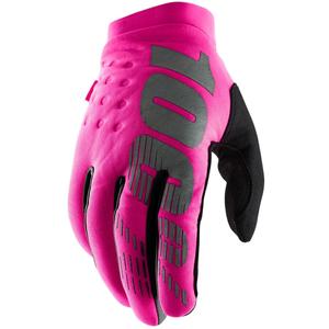 Dame motocrosshandsker 100% - USA BRISKER pink-sort