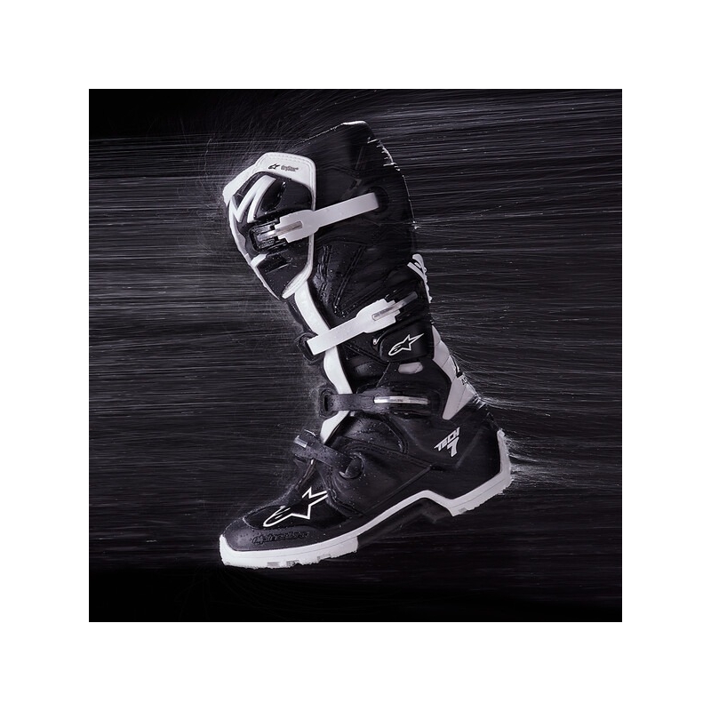 Motorcykelstøvler Alpinestars Tech 7 Enduro Drystar, Sort/Hvid