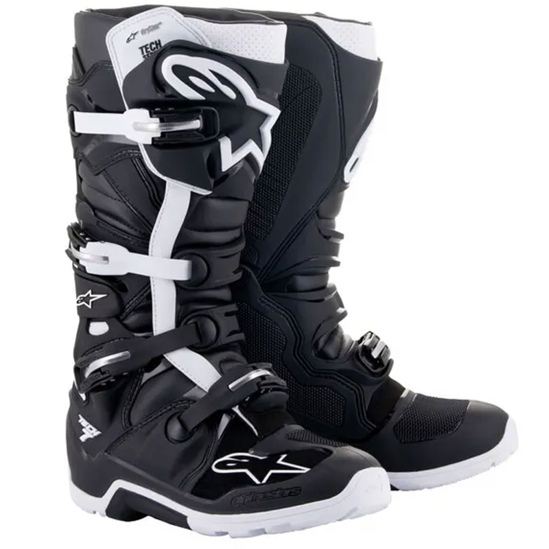 Motorcykelstøvler Alpinestars Tech 7 Enduro Drystar, Sort/Hvid