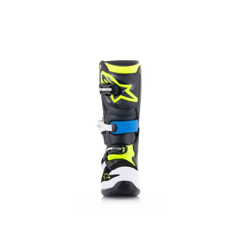 Alpinestars Tech 7 S børne motorcykelstøvler sort-hvid-fluo gul-blå