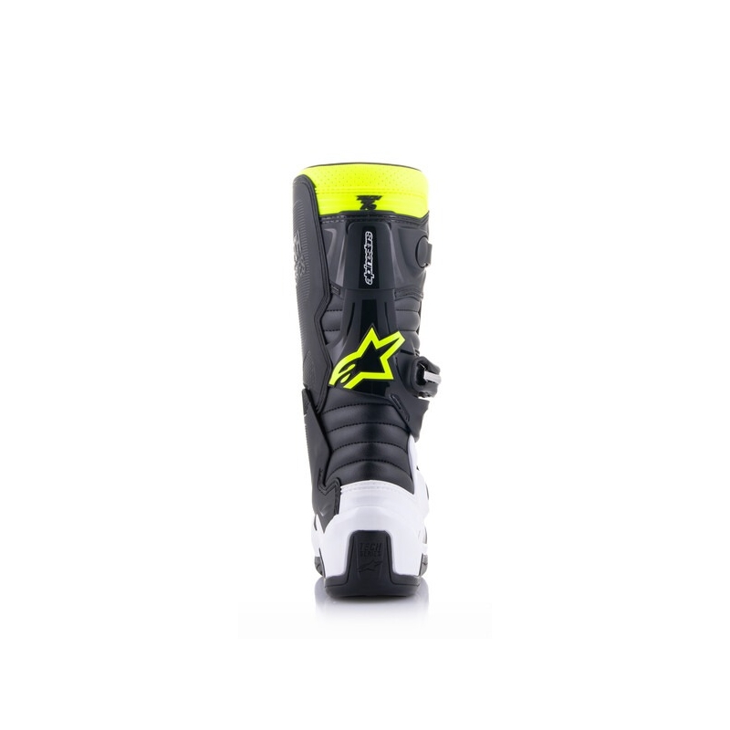 Alpinestars Tech 7 S børne motorcykelstøvler sort-hvid-fluo gul-blå