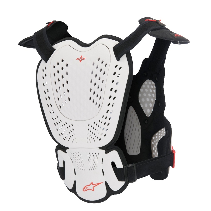 Alpinestars A-1 Roost Guard CE2 beskyttelsesdragt hvid-sort-rød