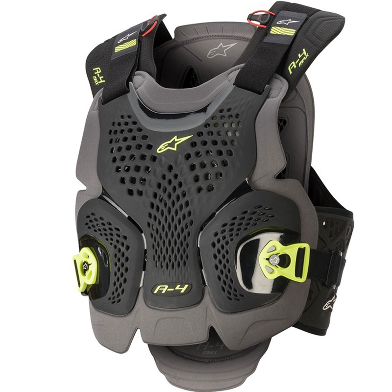 Alpinestars A-4 MAX brystbeskytter sort-antracit-fluo gul