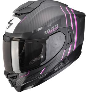 Scorpion EXO-1500 Carbon Air Zity integreret motorcykelhjelm, mat sort-pink