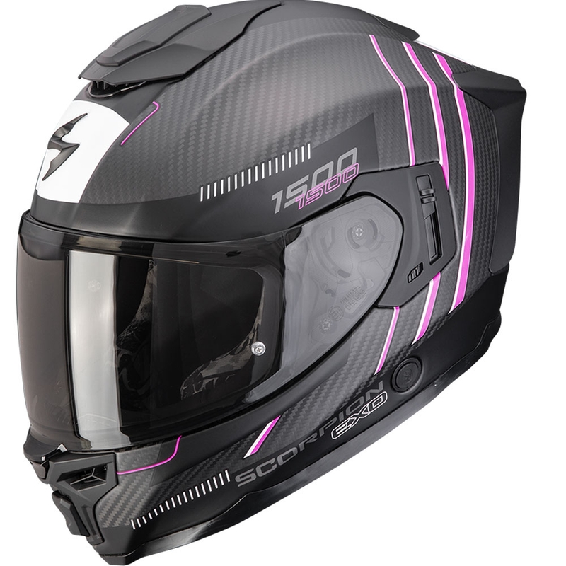 Scorpion EXO-1500 Carbon Air Zity Integralhjelm, Matsort/Pink