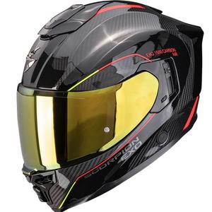 Scorpion EXO-1500 Carbon Air Mundi integreret motorcykelhjelm sort-rød-gul
