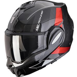 Scorpion EXO-TECH EVO Carbon CAD flip-up motorcykelhjelm, sort-rød