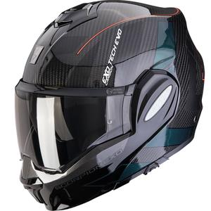 Scorpion EXO-TECH EVO Carbon CAD flip-up motorcykelhjelm, sort-grøn