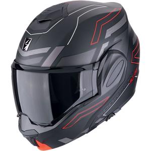 Sammenklappelig motorcykelhjelm Scorpion EXO-TECH EVO CONQUER mat sort-rød