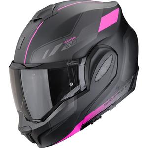 Scorpion EXO-TECH EVO Socius flip-up motorcykelhjelm, mat sort-pink