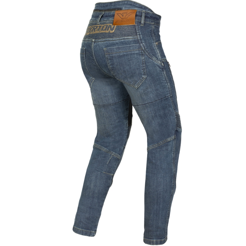 Dame motorcykeljeans Ayrton 505 vasket blå