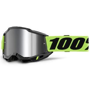 Motocross-briller 100% Accuri 2 fluo gule med sølv plexiglas