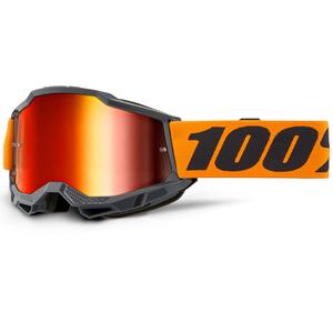 Motocross-briller 100% Accuri 2 orange med rød plexiglas