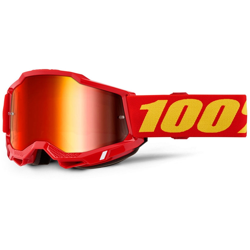 Motocross-briller 100% Accuri 2 røde med rød plexiglas