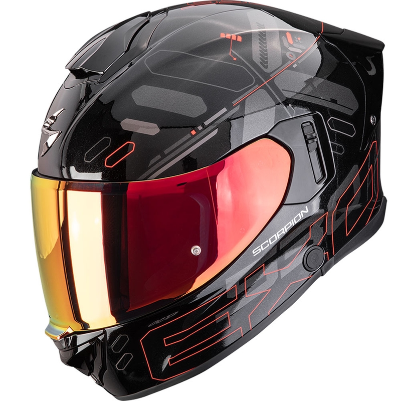 Scorpion EXO-530 Air Fond fullface motorcykelhjelm metallic sort-rød
