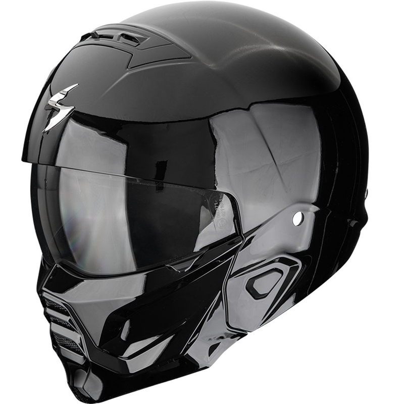 Åben hjelm med maske Scorpion EXO-COMBAT II Ensfarvet sort
