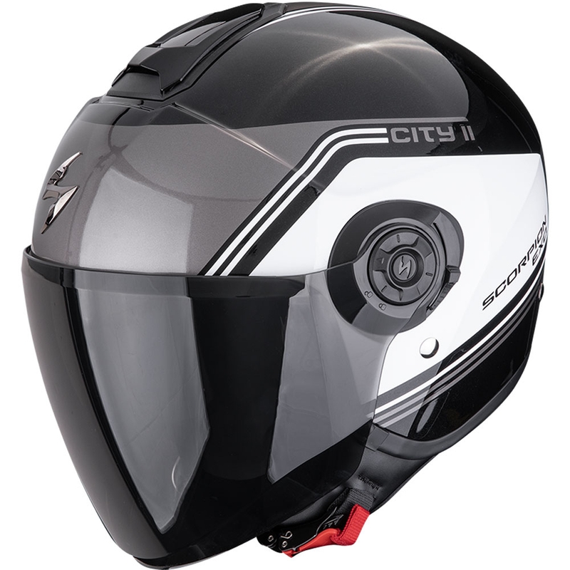Scorpion EXO-CITY II Vita åben motorcykelhjelm, metallic sort-hvid