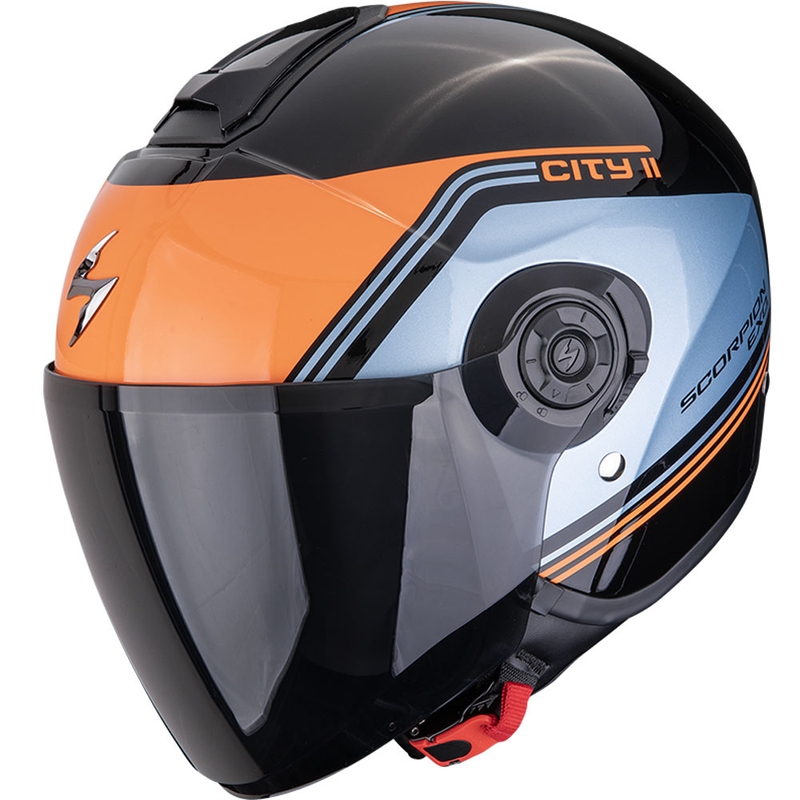 Scorpion EXO-CITY II Vita åben motorcykelhjelm sort-blå-orange