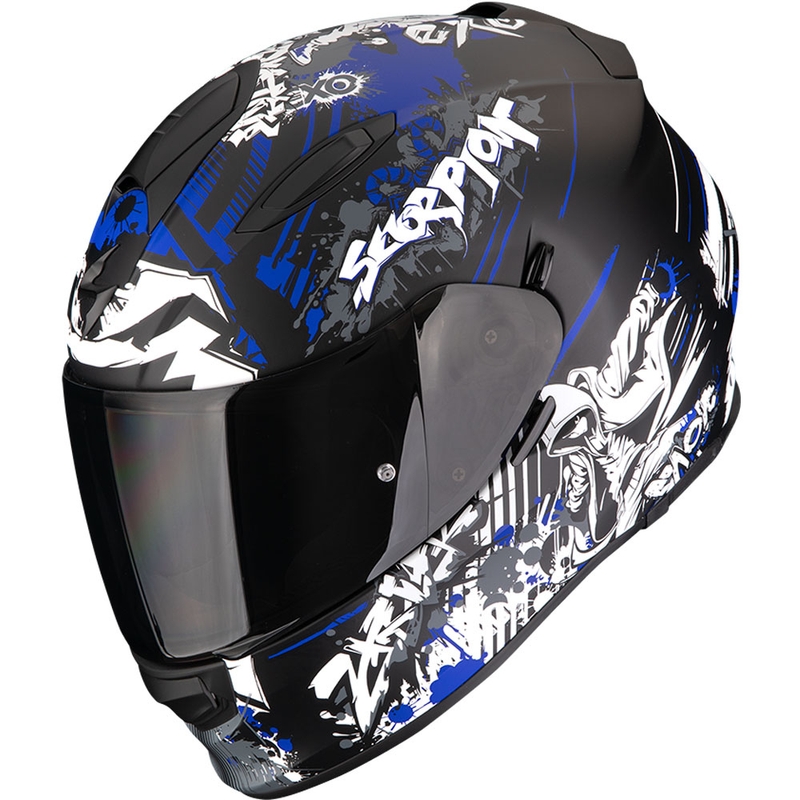 Scorpion EXO-491 Spector fullface motorcykelhjelm mat sort-blå
