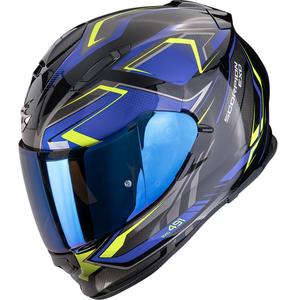 Scorpion EXO-491 Zumo fullface motorcykelhjelm sort-blå-fluo gul
