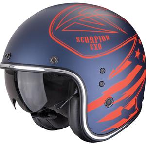 Scorpion Belfast Dawg Åben Motorcykelhjelm, Mat Blå-Rød
